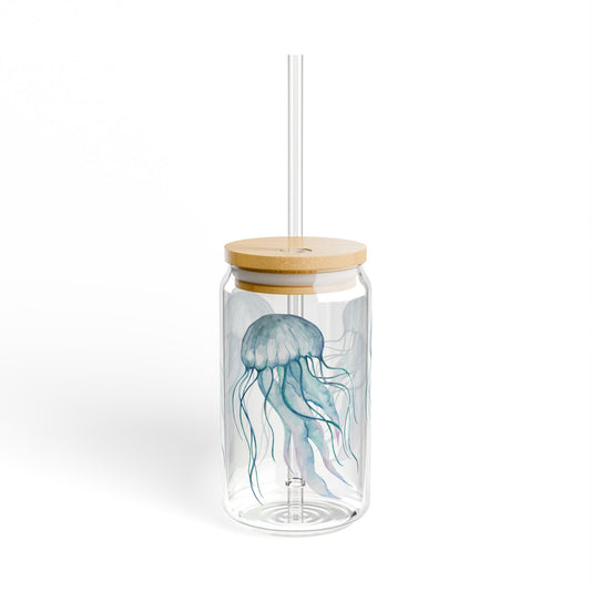 Blue Jellyfish Sipper Glass