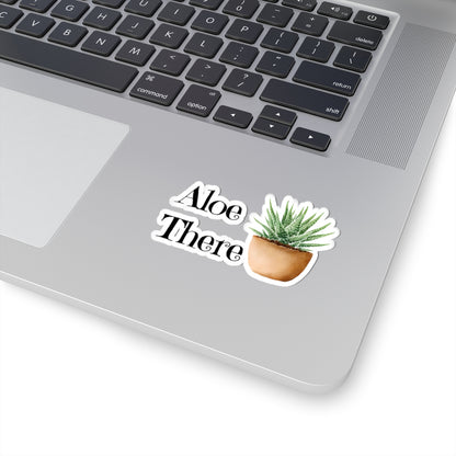 Aloe There Plant Kiss-Cut Stickers, Cute Succulent, Laptop Décor, Nature Lover Gift, Fun Home Decor, Greenery Sticker