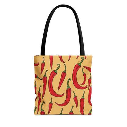 Red and Yellow Pepper Print all over print tote available at Orange Moons