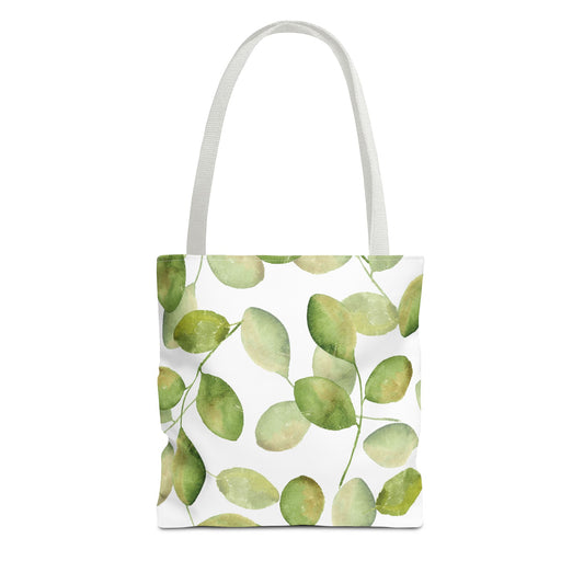 Watercolor Sage Green Eucalyptus Leaves Floral Tote Bag