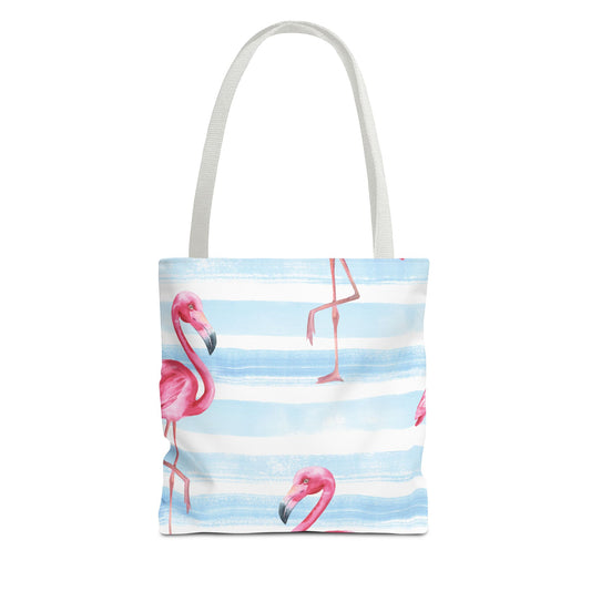 Tropical Pink & Blue Flamingo Tote Bag
