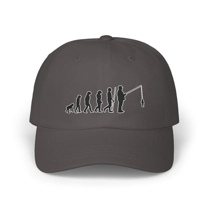 Fishing Evolution - Fishing Hat, Luxurious Embroidered Classic Adjustable Cap, Unisex Embroidery Baseball Cap, Trucker Hat
