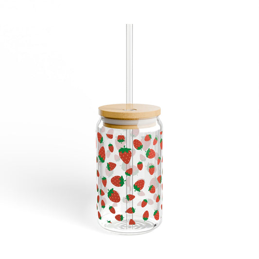 Strawberry pattern Sipper glass at Orange Moon 