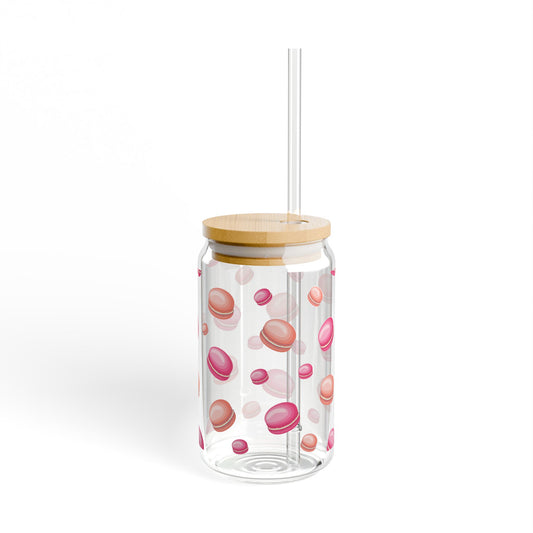 Macaroon Cookies Macaron Pattern Sipper Glass
