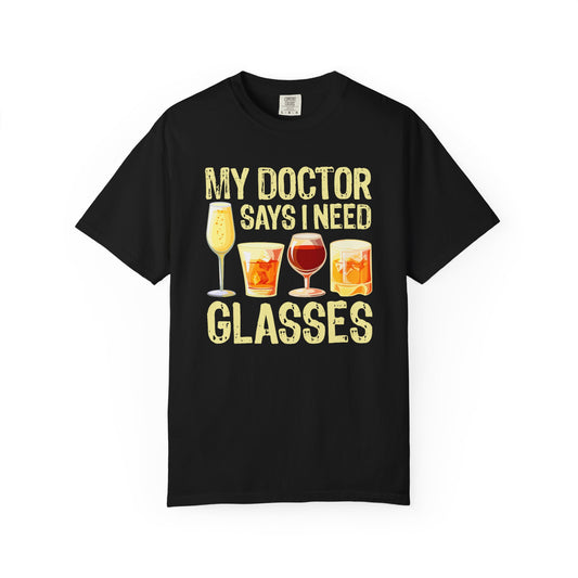 Drinking Funny T-Shirt, I Need Glasses - Funny Gift for Millennials, Humor Tee for Stress Relief, Casual Everyday Wear, Great Birthday Gift