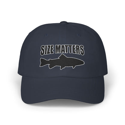 Size Matters - Fishing Hat, Luxurious Embroidered Classic Adjustable Cap, Unisex Embroidery Baseball Cap, Trucker Hat