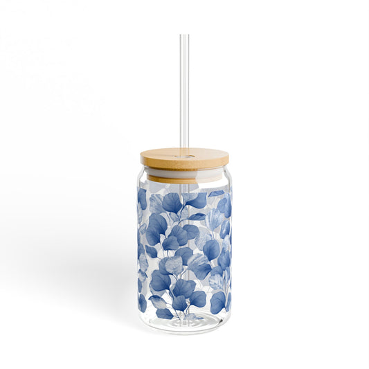 Blue Flower Petals Sipper Glass at Orange Moons