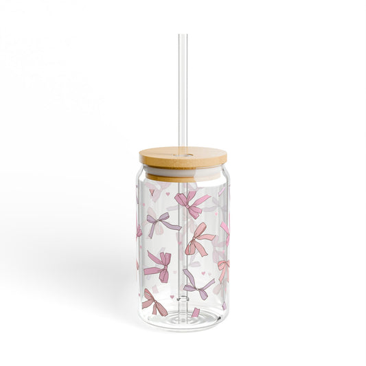 Pink Ribbon Sipper Glass