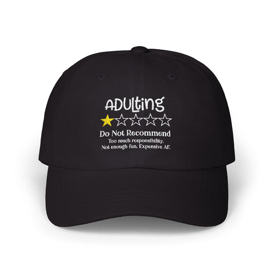 Sarcastic Embroidered Adulting Dad Cap, Funny Hat for Men, Vintage Baseball Cap, Retro Cap Gift, Cool Dad Hat Decor for Men and Women