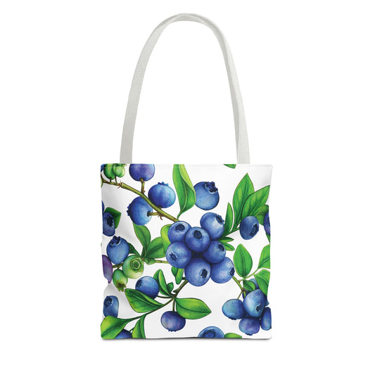 Blueberries All over print tote bag available at Orange Moons