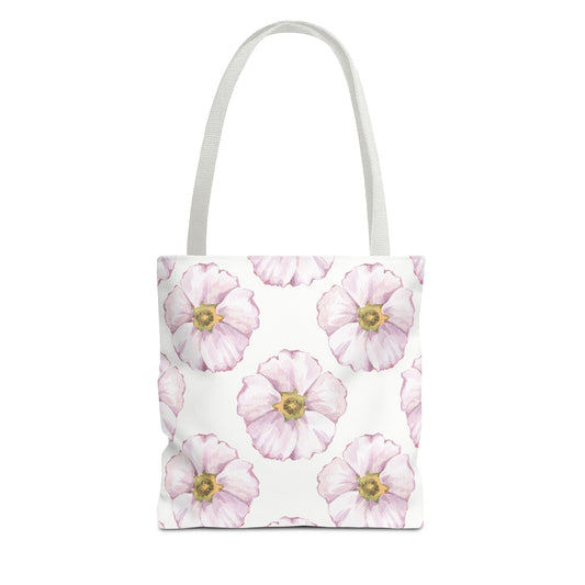 Delicate Watercolored Pink Rose Hip Flowers Tote Bag