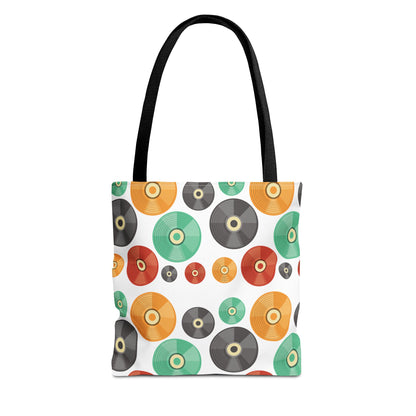 Retro Vintage Abstract Vinyl Records Tote Bag