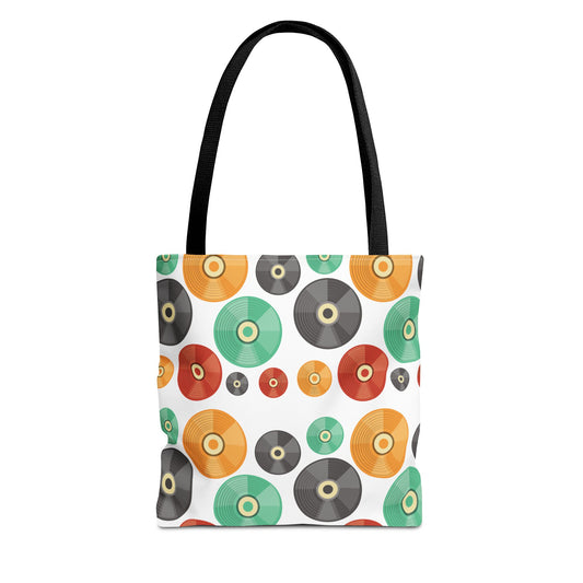 Retro Vintage Abstract Vinyl Records Tote Bag