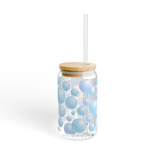 Blue bubbles pattern Sipper glass at Orange Moon 