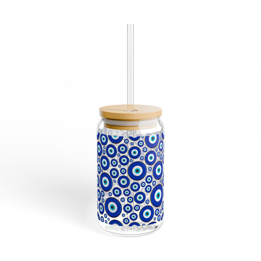 Blue Evil Eye Sipper Glass