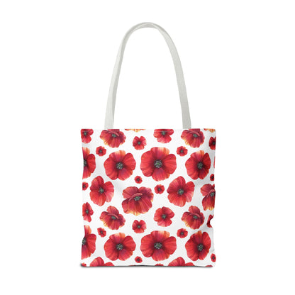 Poppies Floral Tote Bag, Beach Bag, Grocery Bag, Summer Vibe Tote, Market Bag, Reusable Tote Bag, Poppy Flower, Red Poppies