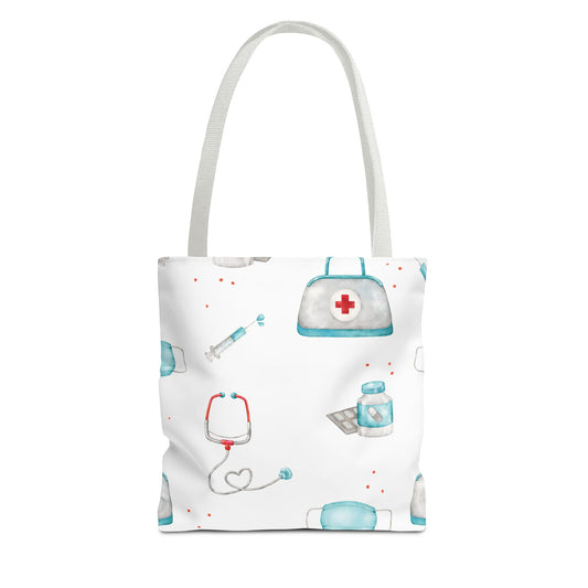 Healthcare Worker EMT Nurse Doctor Medical Field Watercolor Design Tote Bag
