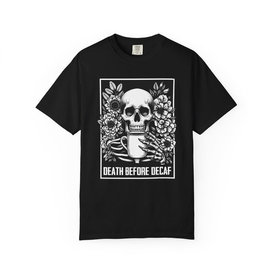 Skull Coffee T-Shirt, Funny Gift for Millennials, Humor Tee for Stress Relief, Casual Everyday Wear, Great Birthday Gift