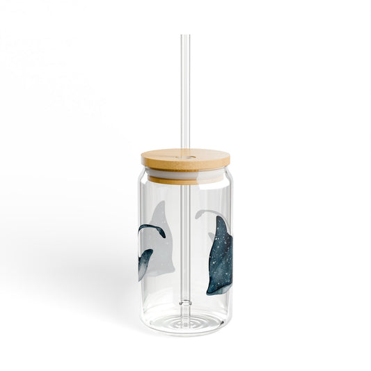 Blue Stingray Sipper Glass
