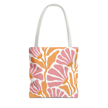 Abstract Flower Blossoms Tropical Floral Tote Bag