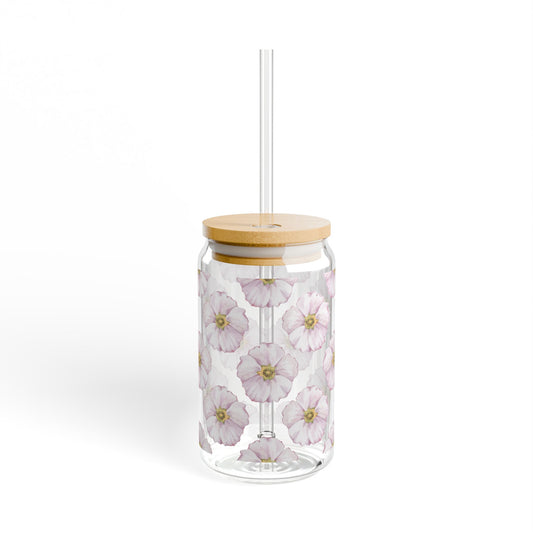 Pink Flower Sipper Glass at Orange Moons