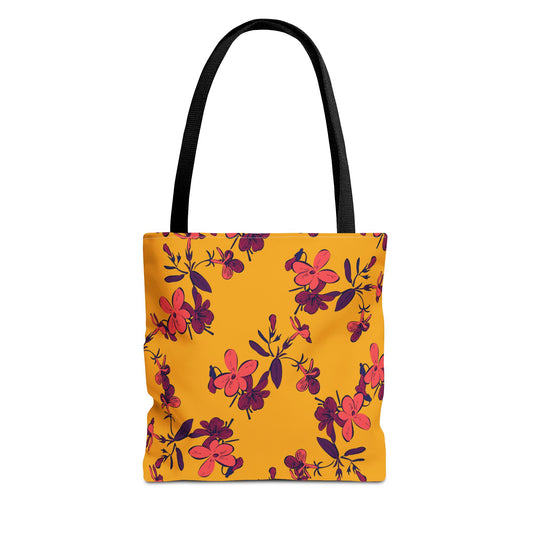 Retro Tropical Flowers Floral Tote Bag