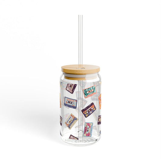 Retro Cassette Tape Sipper Glass