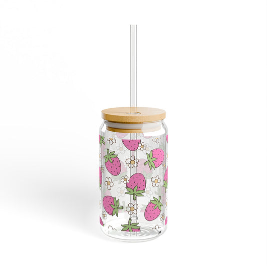 Strawberry pattern Sipper glass at Orange Moon 
