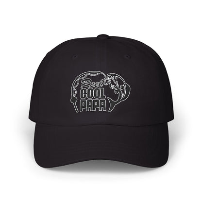 Reel Cool Papa - Fishing Hat, Luxurious Embroidered Classic Adjustable Cap, Unisex Embroidery Baseball Cap, Trucker Hat