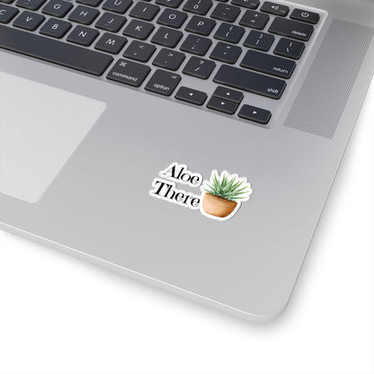 Aloe There Plant Kiss-Cut Stickers, Cute Succulent, Laptop Décor, Nature Lover Gift, Fun Home Decor, Greenery Sticker