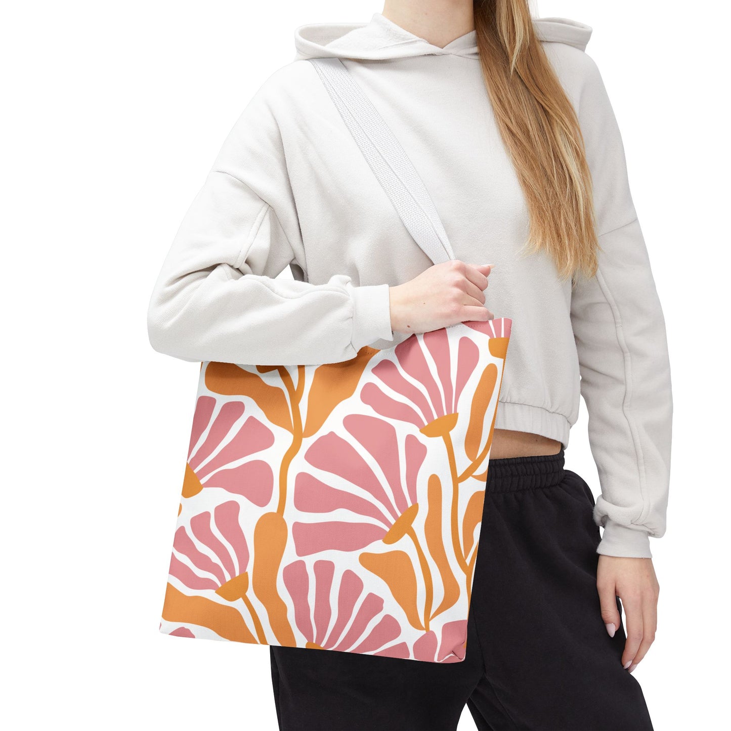 Abstract Flower Blossoms Tropical Floral Tote Bag