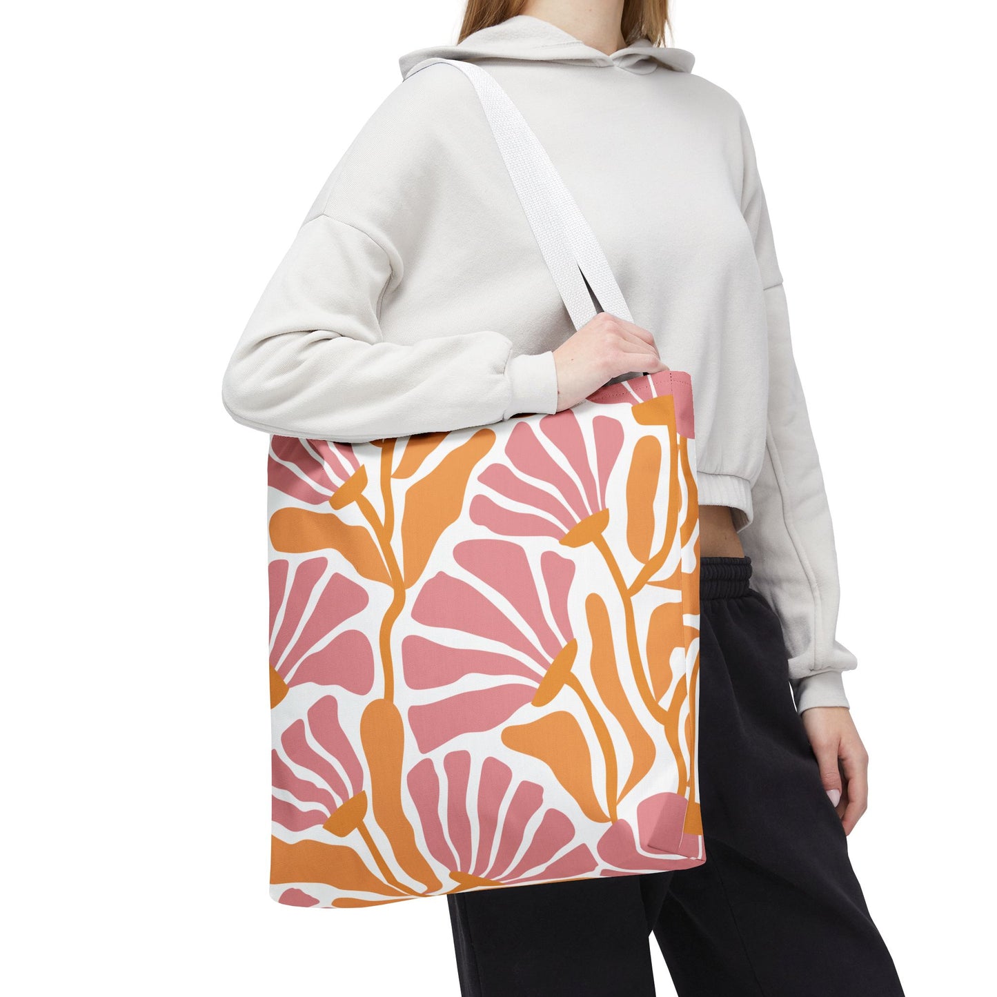 Abstract Flower Blossoms Tropical Floral Tote Bag