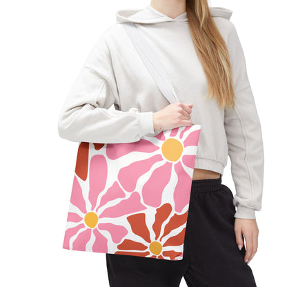 Bright Colored Abstract Flower Blossoms Floral Tote Bag