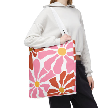 Bright Colored Abstract Flower Blossoms Floral Tote Bag