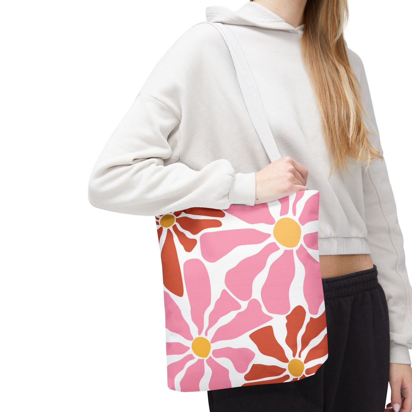 Bright Colored Abstract Flower Blossoms Floral Tote Bag