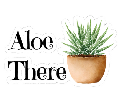 Aloe There Plant Kiss-Cut Stickers, Cute Succulent, Laptop Décor, Nature Lover Gift, Fun Home Decor, Greenery Sticker