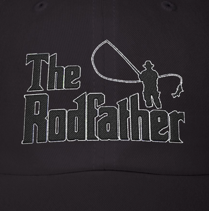 The Rodfather - Fishing Hat, Luxurious Embroidered Classic Adjustable Cap, Unisex Embroidery Baseball Cap, Trucker Hat