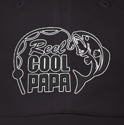 Reel Cool Papa - Fishing Hat, Luxurious Embroidered Classic Adjustable Cap, Unisex Embroidery Baseball Cap, Trucker Hat
