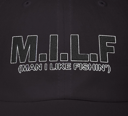 MILF Man I Like Fishin' ~ Fishing Hat, Luxurious Embroidered Classic Adjustable Unisex Embroidery Baseball Cap, Trucker Hat, Fishing Gift