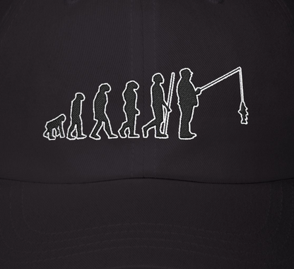 Fishing Evolution - Fishing Hat, Luxurious Embroidered Classic Adjustable Cap, Unisex Embroidery Baseball Cap, Trucker Hat
