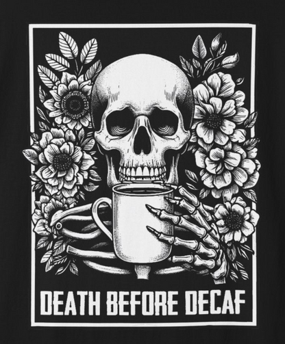 Skull Coffee T-Shirt, Funny Gift for Millennials, Humor Tee for Stress Relief, Casual Everyday Wear, Great Birthday Gift